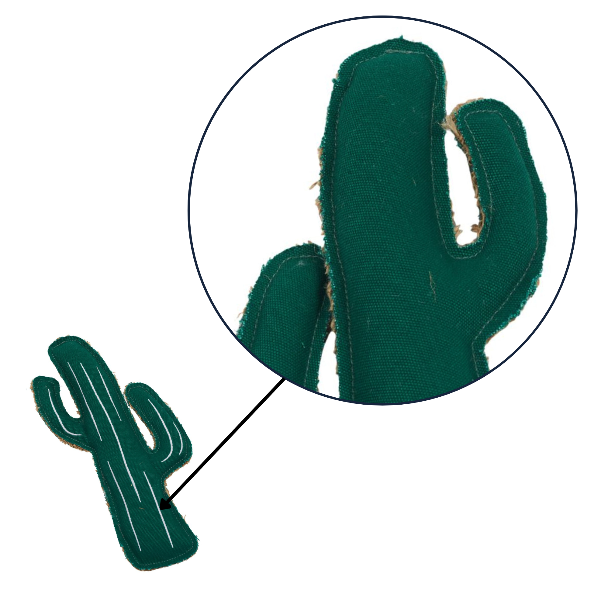 Country Living Canvas & Jute Cactus-Shaped Dog Chew Toy