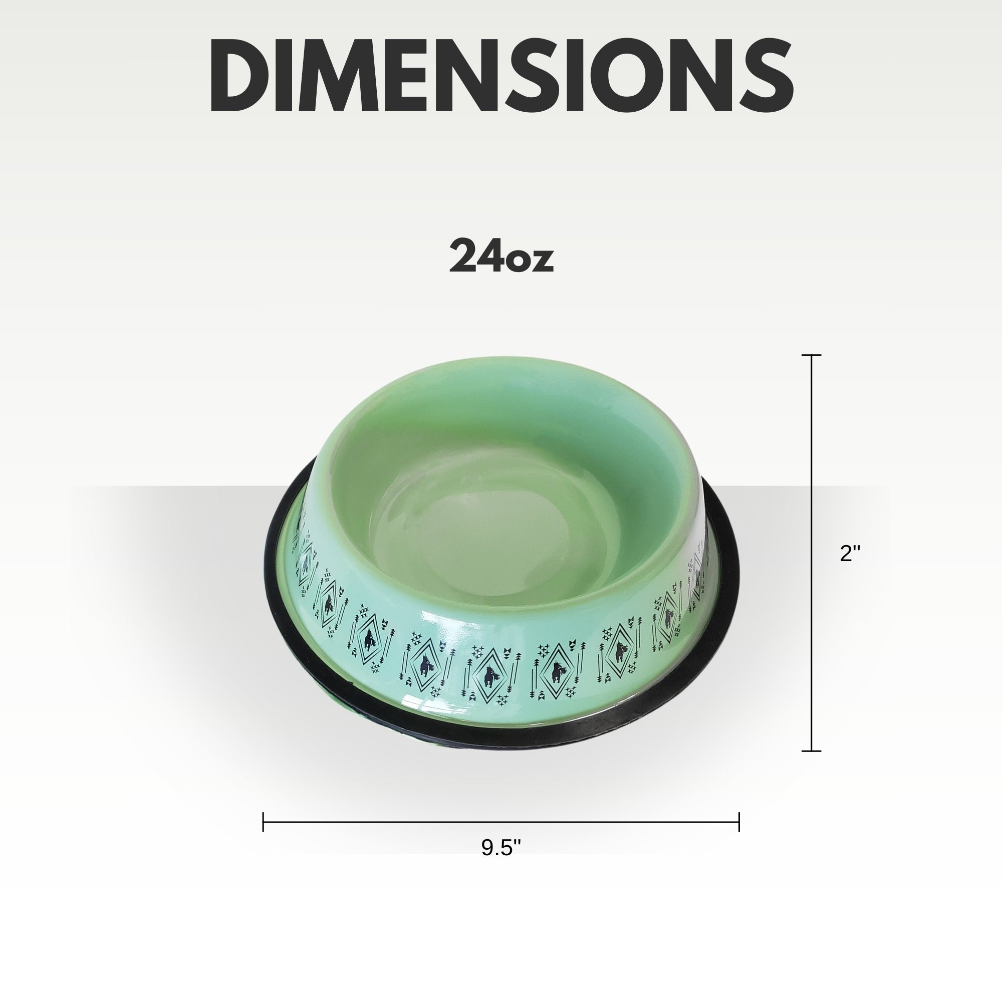 Non-Skid Boho Stainless Steel Dog Bowl – with Whimsical Unicorn Design