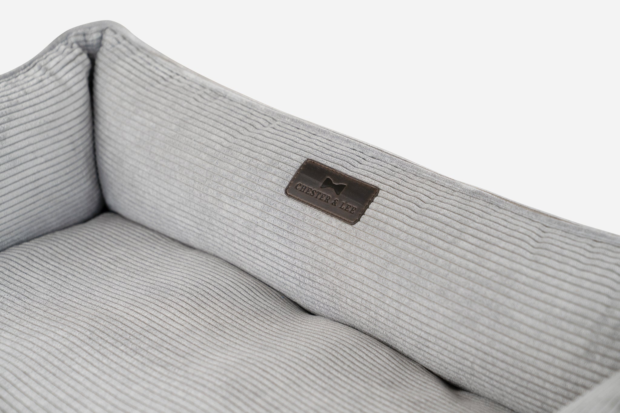 Chester & Lee | Fancy Corduroy Sleeper Dog Bed Gray