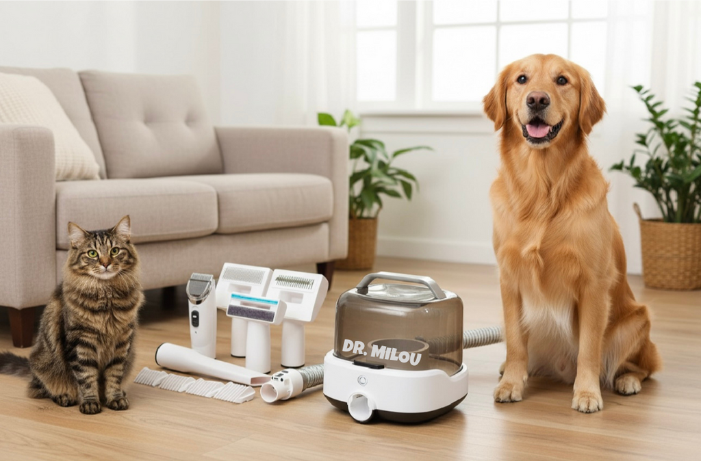 Dr. Milou® | Salon Results at Home, Mess-Free | CalmCare™ Cordless Vacuum Grooming Kit