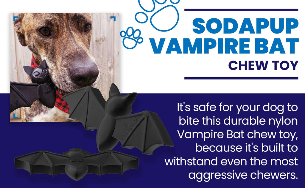 SodaPup® Vampire Bat Nylon Dog Chew Toy for Aggressive Chewers | USA Made & FDA Compliant
