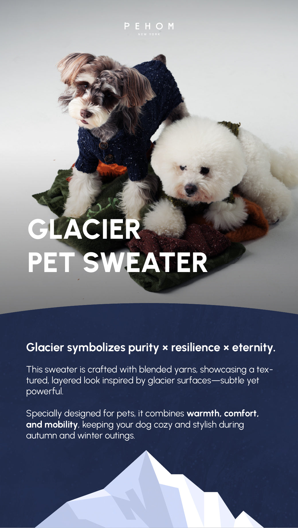 Pehom | Glacier Pet Sweater - Navy