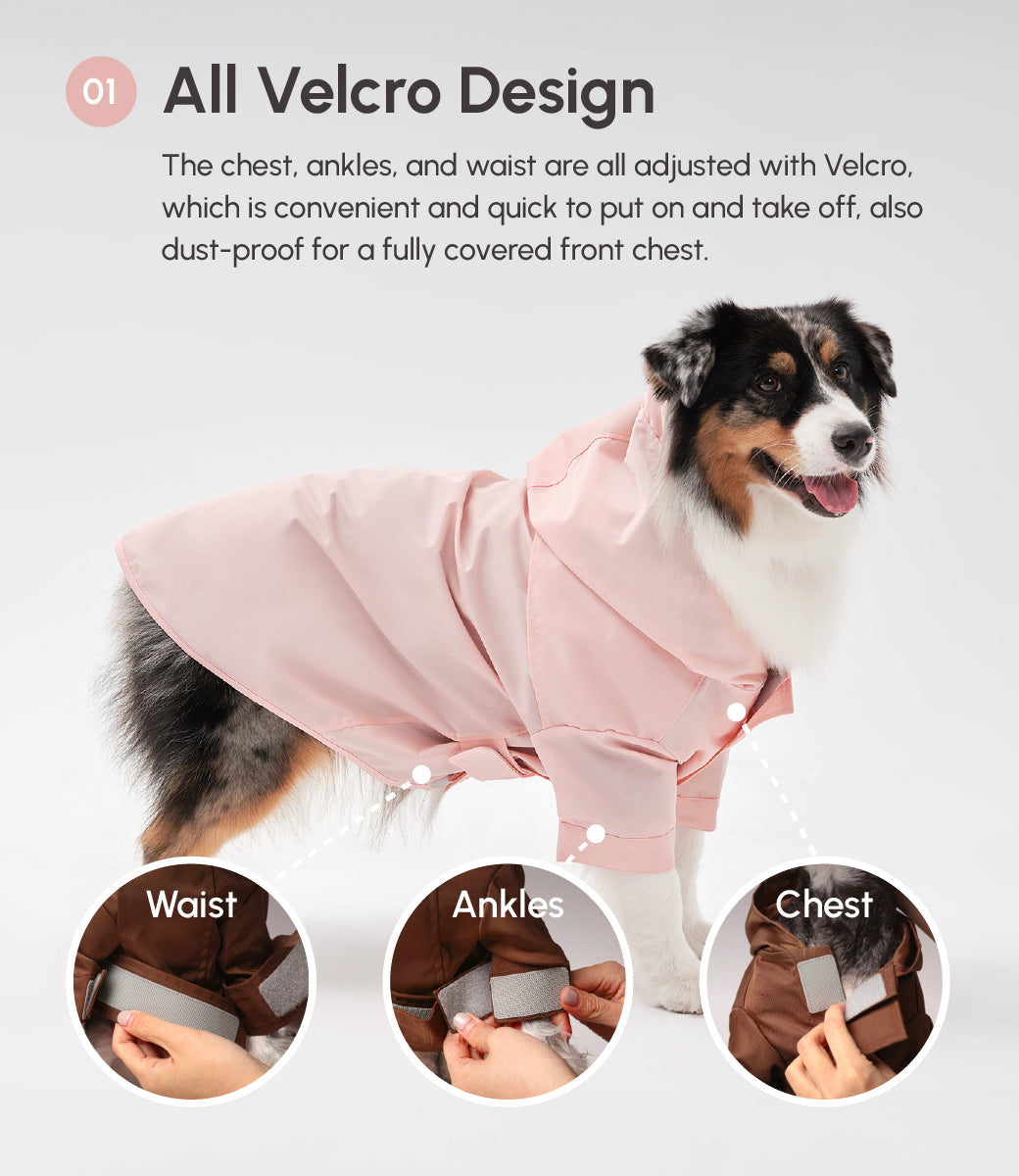 Pehom | Tribeca Adjustable Velcro Raincoat - Light Pink