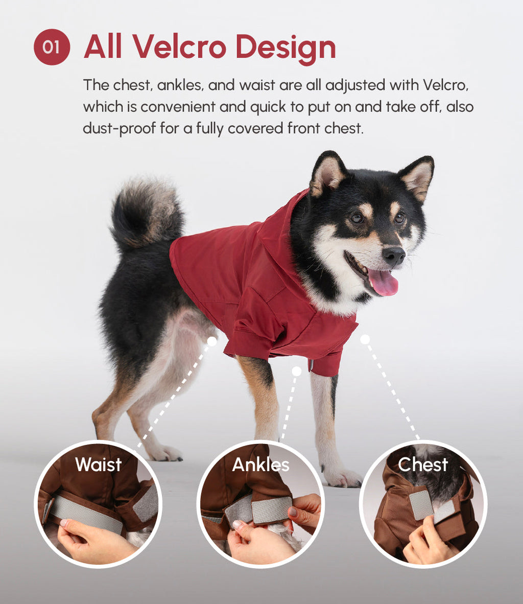 Pehom | Tribeca Adjustable Velcro Raincoat -  Burgundy