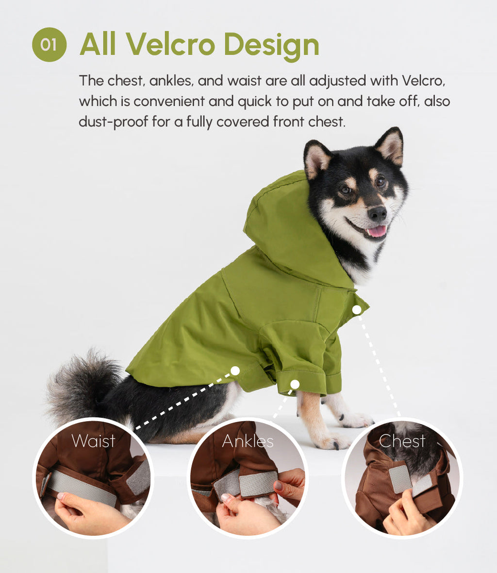 Pehom | Tribeca Adjustable Velcro Raincoat - Olive