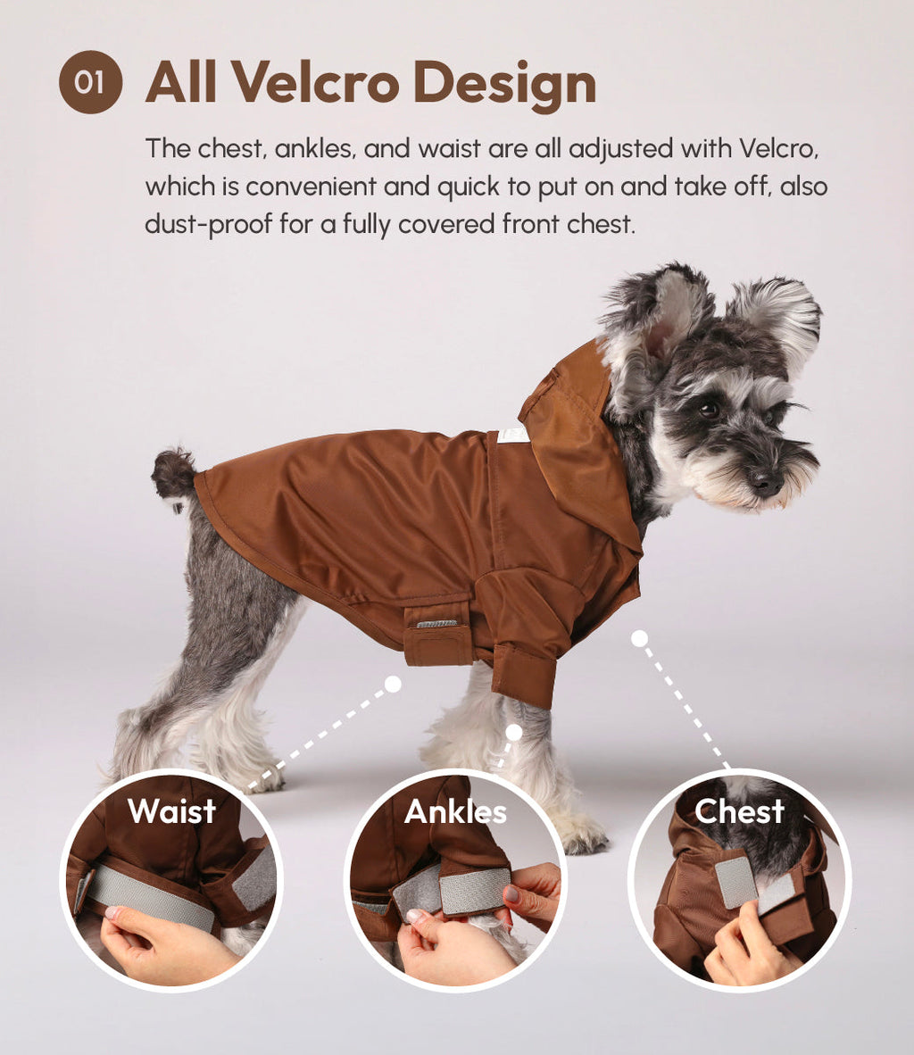 Pehom | Tribeca Adjustable Velcro Raincoat -  Choco