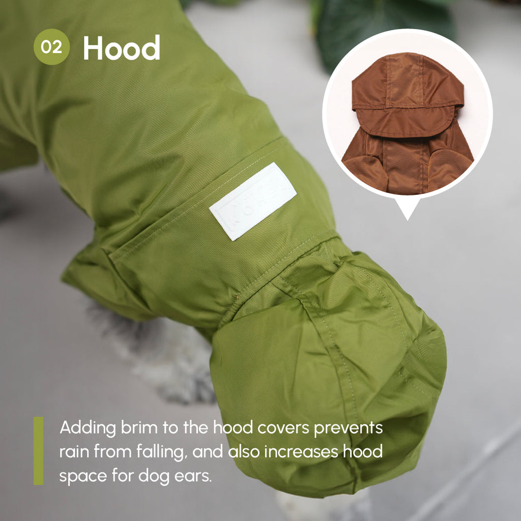 Pehom | Tribeca Adjustable Velcro Raincoat - Olive
