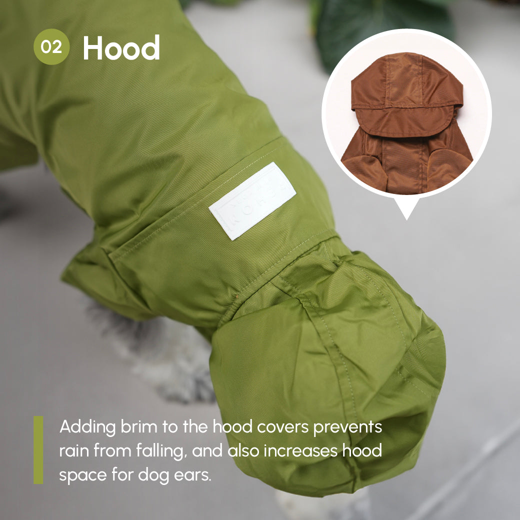 Pehom | Tribeca Adjustable Velcro Raincoat - Olive