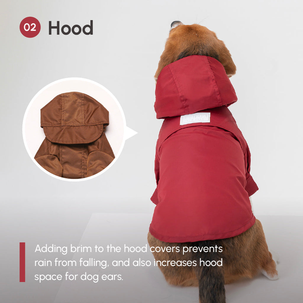 Pehom | Tribeca Adjustable Velcro Raincoat -  Burgundy