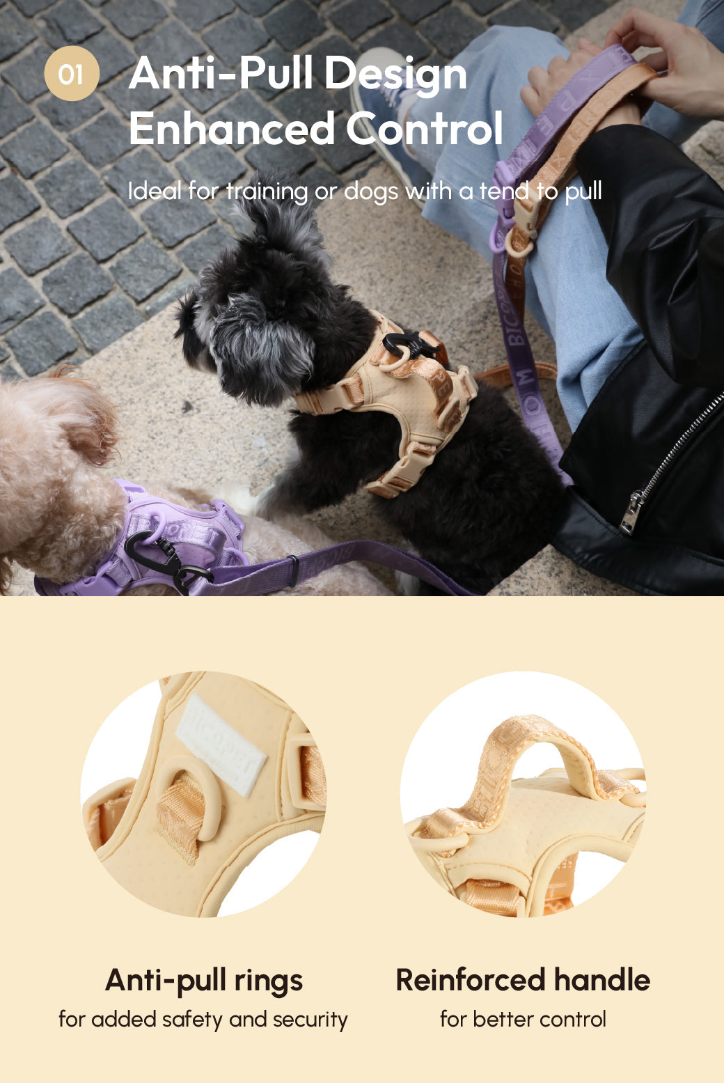 Pehom | No Pull Active Pet Harness - Apricot