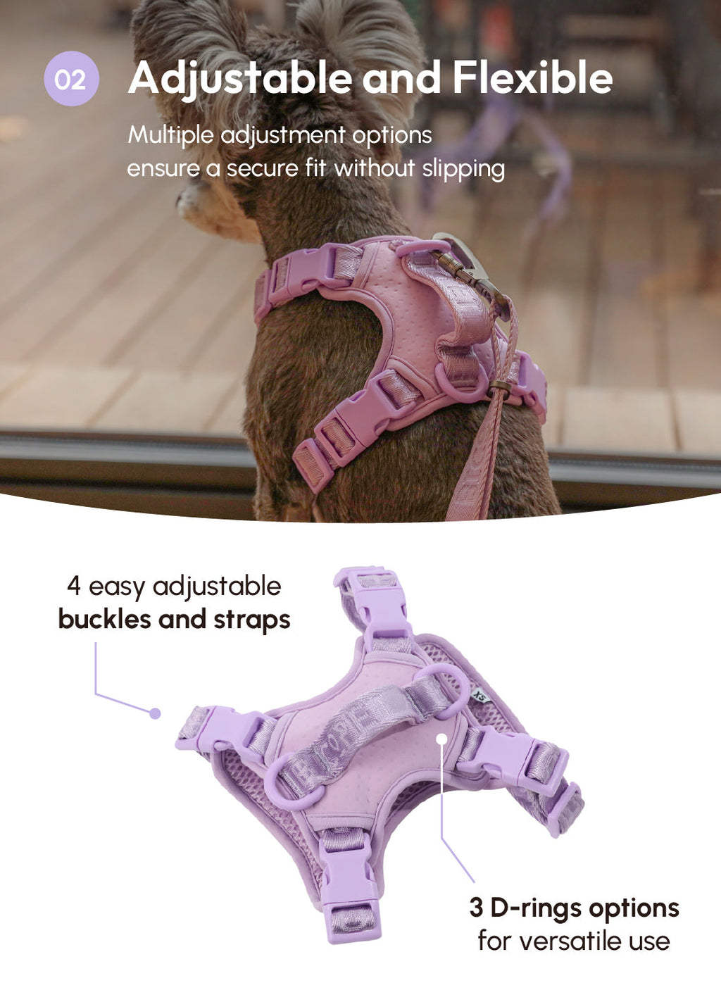 Pehom | No Pull Active Pet Harness - Mint Purple