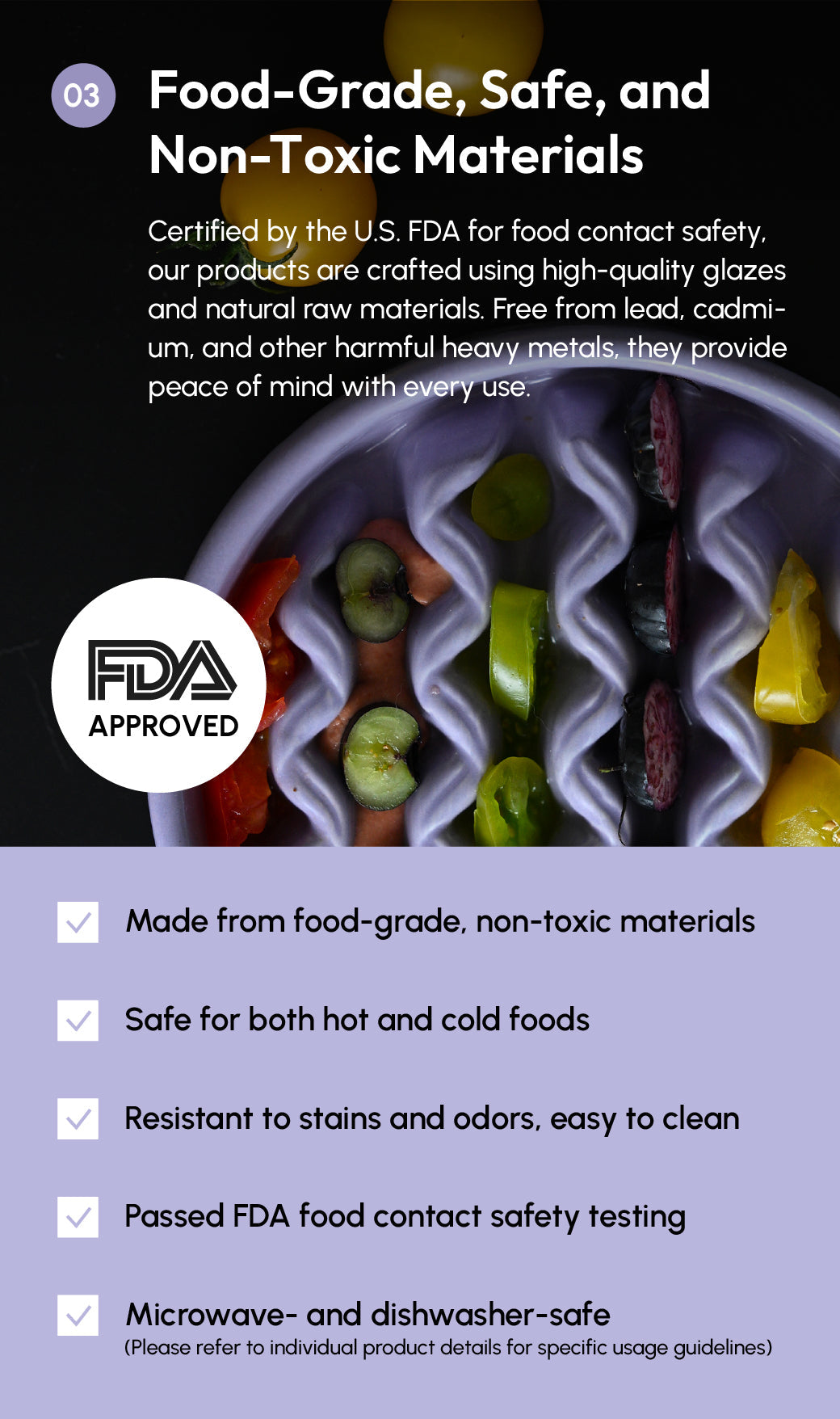 Pehom | Slow Feeder Dog Bowls - Yellow / Frozen Blue / Purple