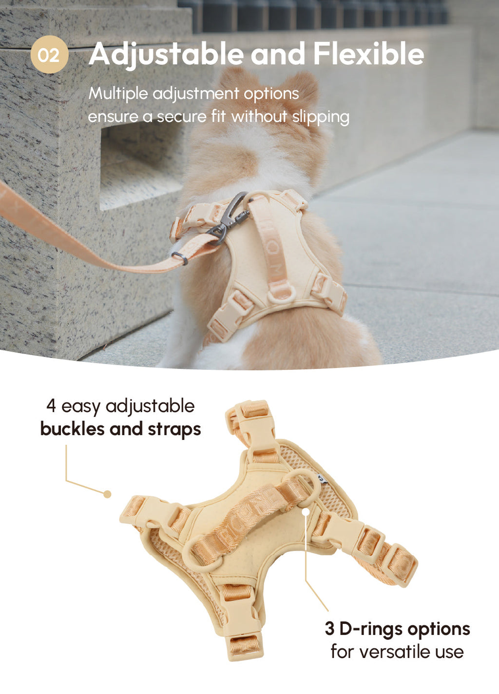 Pehom | No Pull Active Pet Harness - Apricot