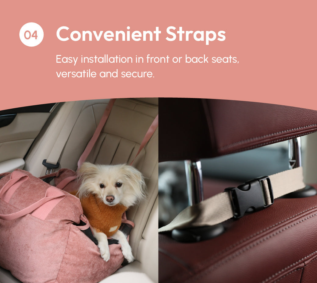 Pehom | Puff Guard Dog Car Seat - Pink
