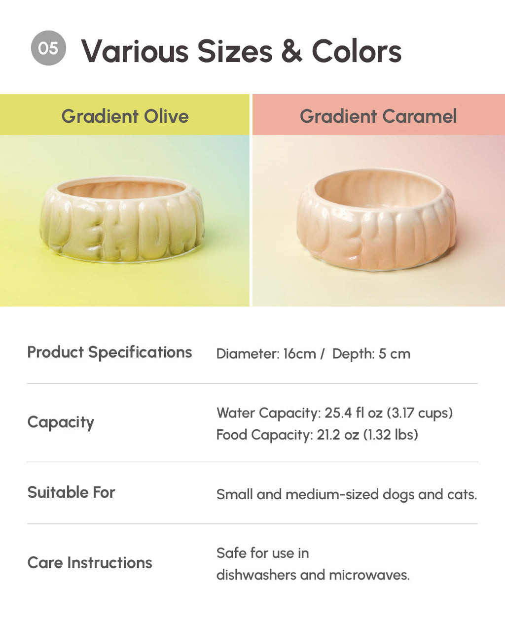 Pehom | Puff Pet Bowl - Gradient Caramel