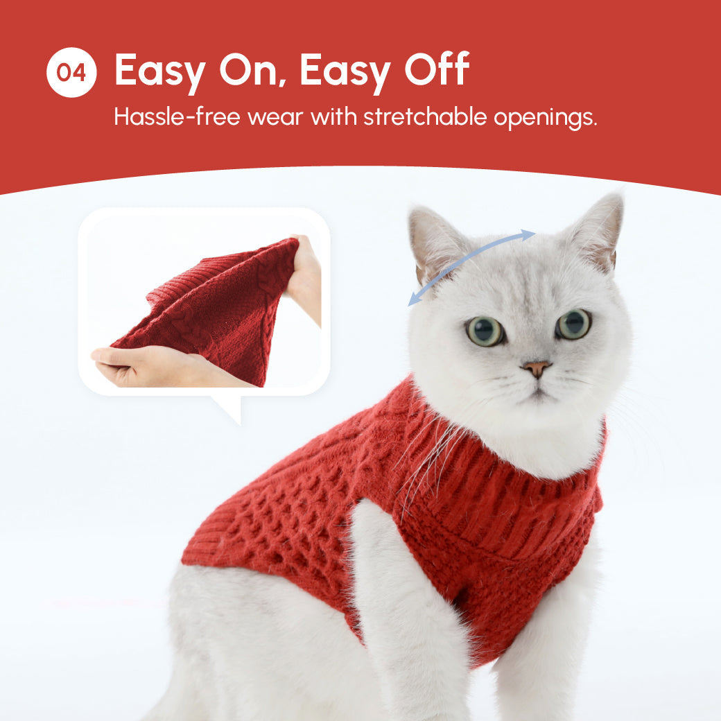 Pet Sweater Vest - Red