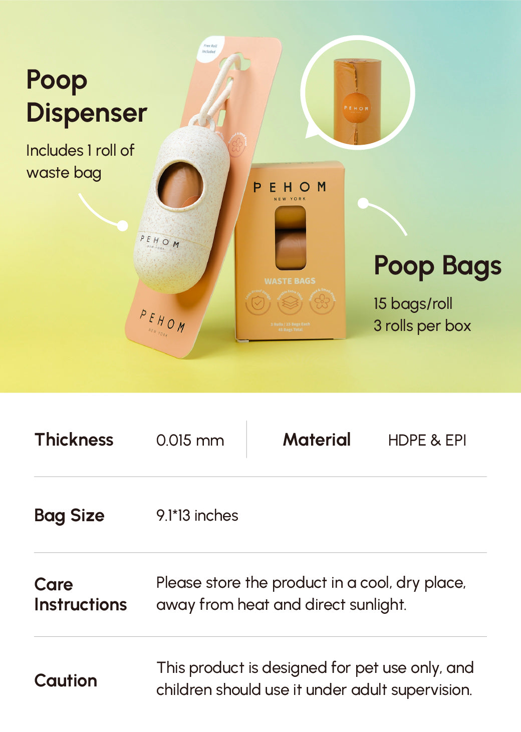 Pehom | Poop Dispenser & Bags