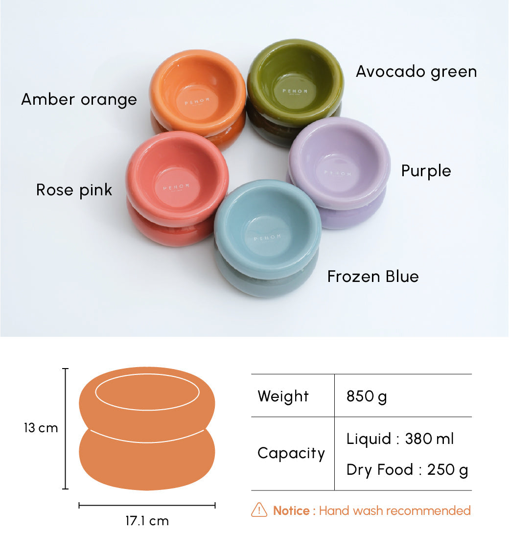Pehom | Soufflé Pet Bowl - Amber Orange