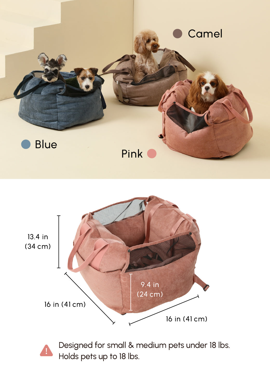 Pehom | Puff Guard Dog Car Seat - Pink