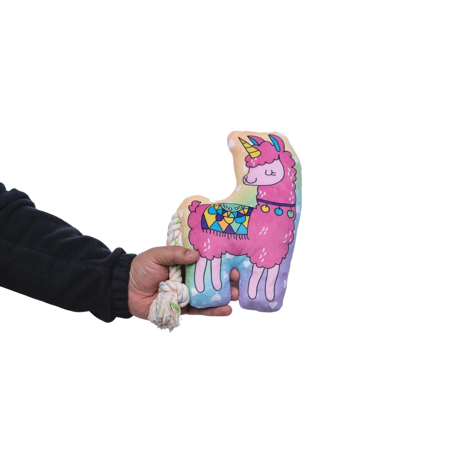Magical Llama Plush Dog Toy – with Squeaker & Crinkle Paper for Fun Play