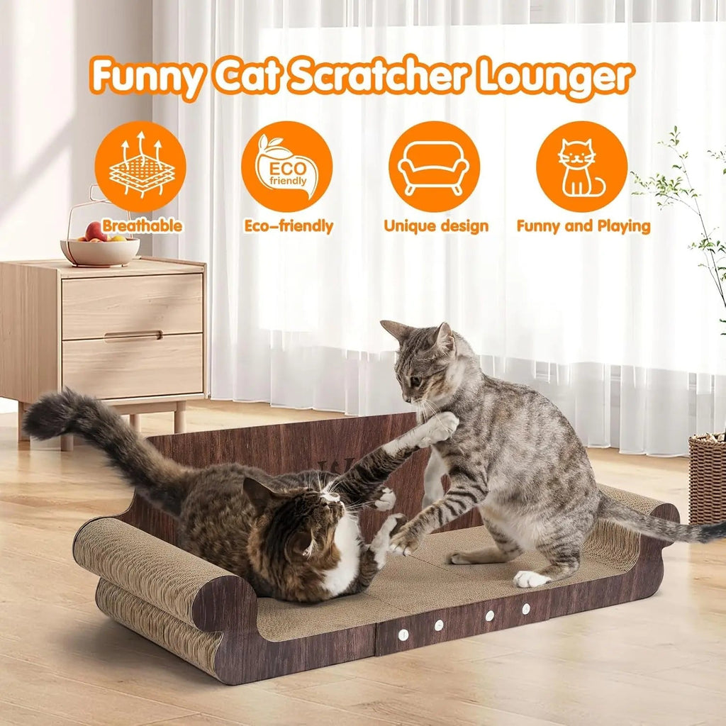 Cardboard Cat Scratcher Bed & Lounger – 32" Cat Couch