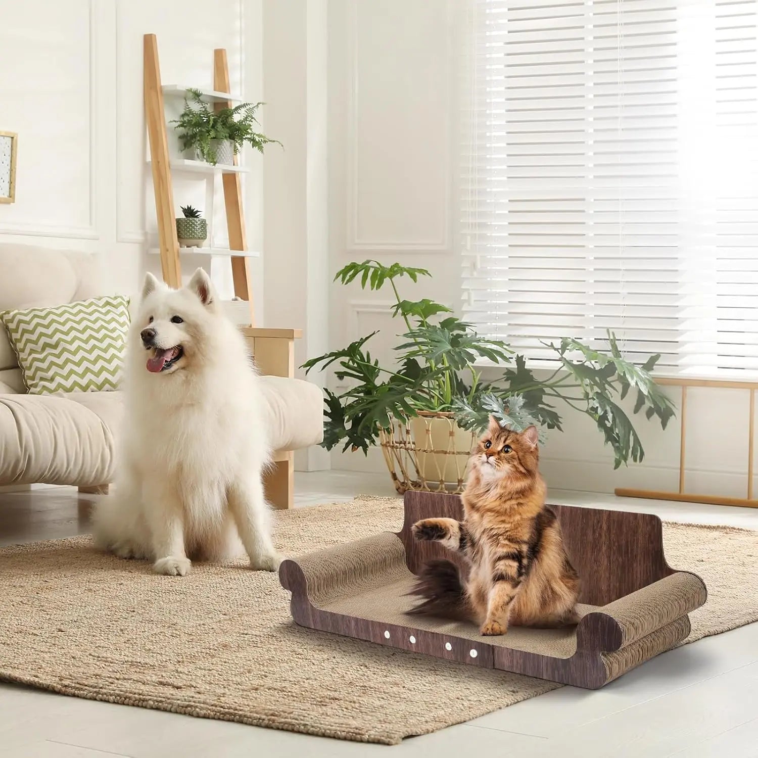 Cardboard Cat Scratcher Bed & Lounger – 32" Cat Couch