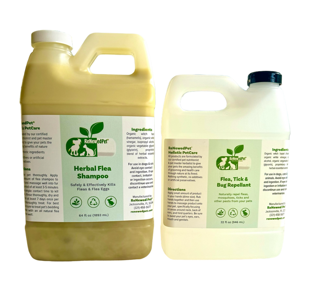 ReNewedPet® FLEA-X KIT: Flea Shampoo, Flea Tick Bug Repellent