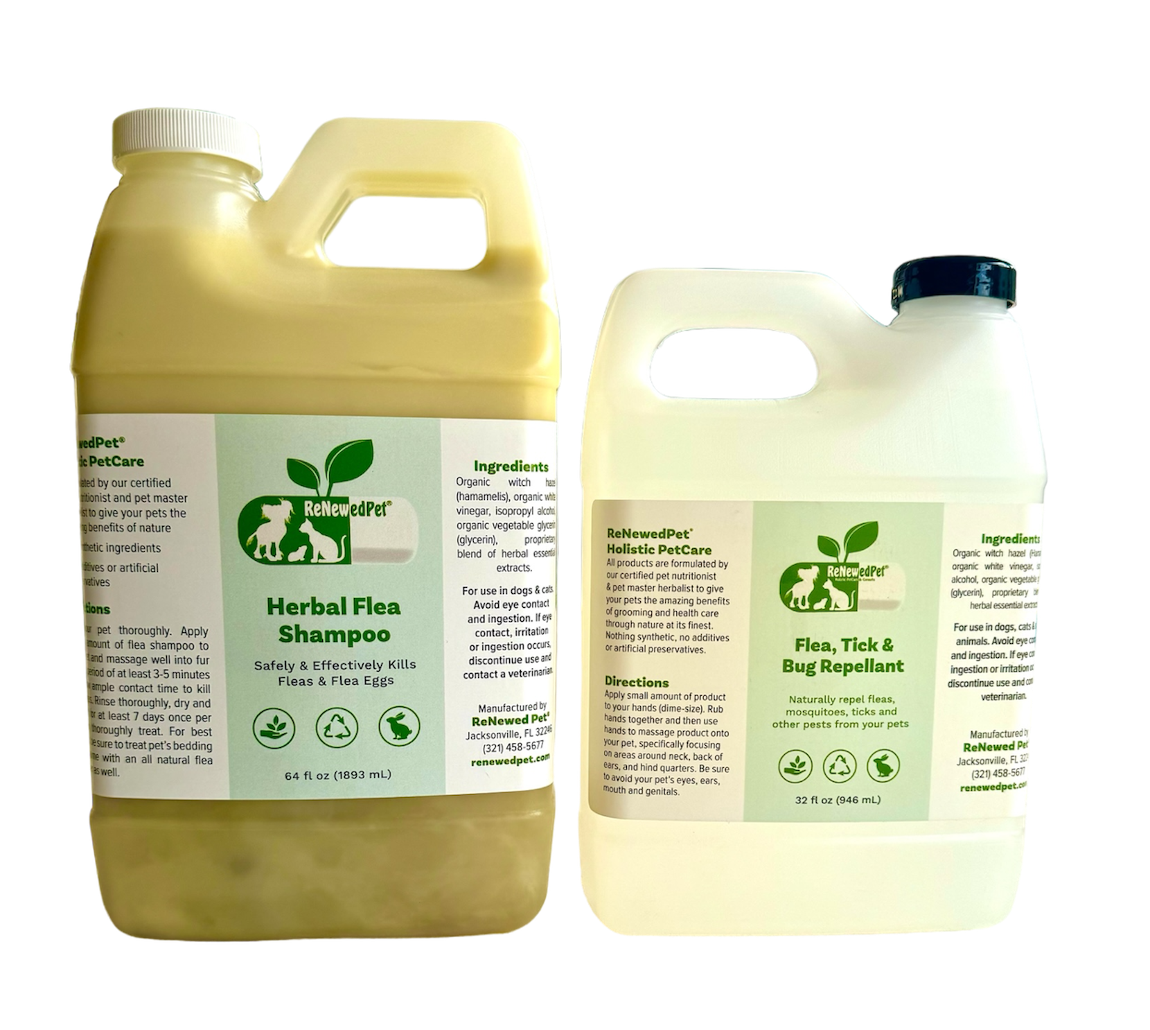 ReNewedPet® FLEA-X KIT: Flea Shampoo, Flea Tick Bug Repellent