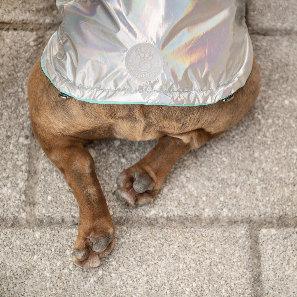 GF PET® Reversible Raincoat - Neon Aqua with Iridescent