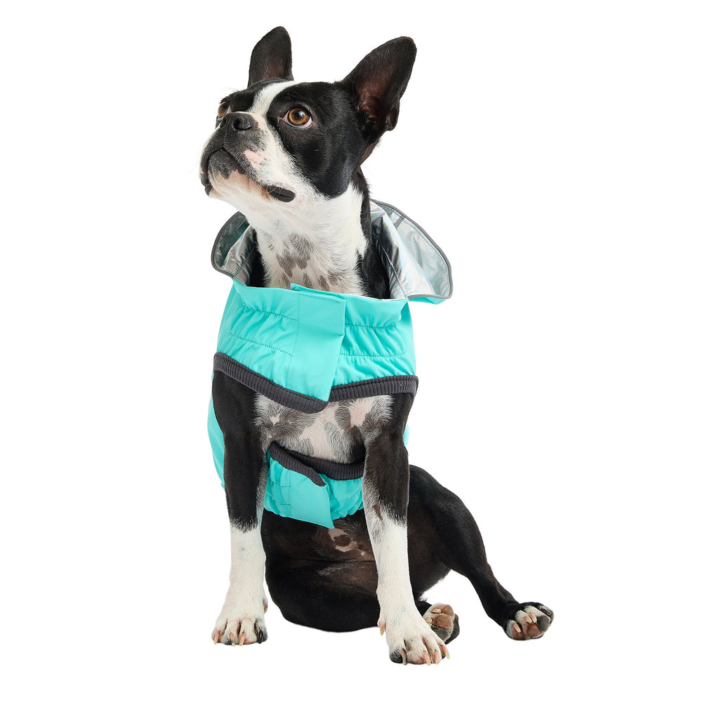 GF PET® Reversible Raincoat - Neon Aqua with Iridescent