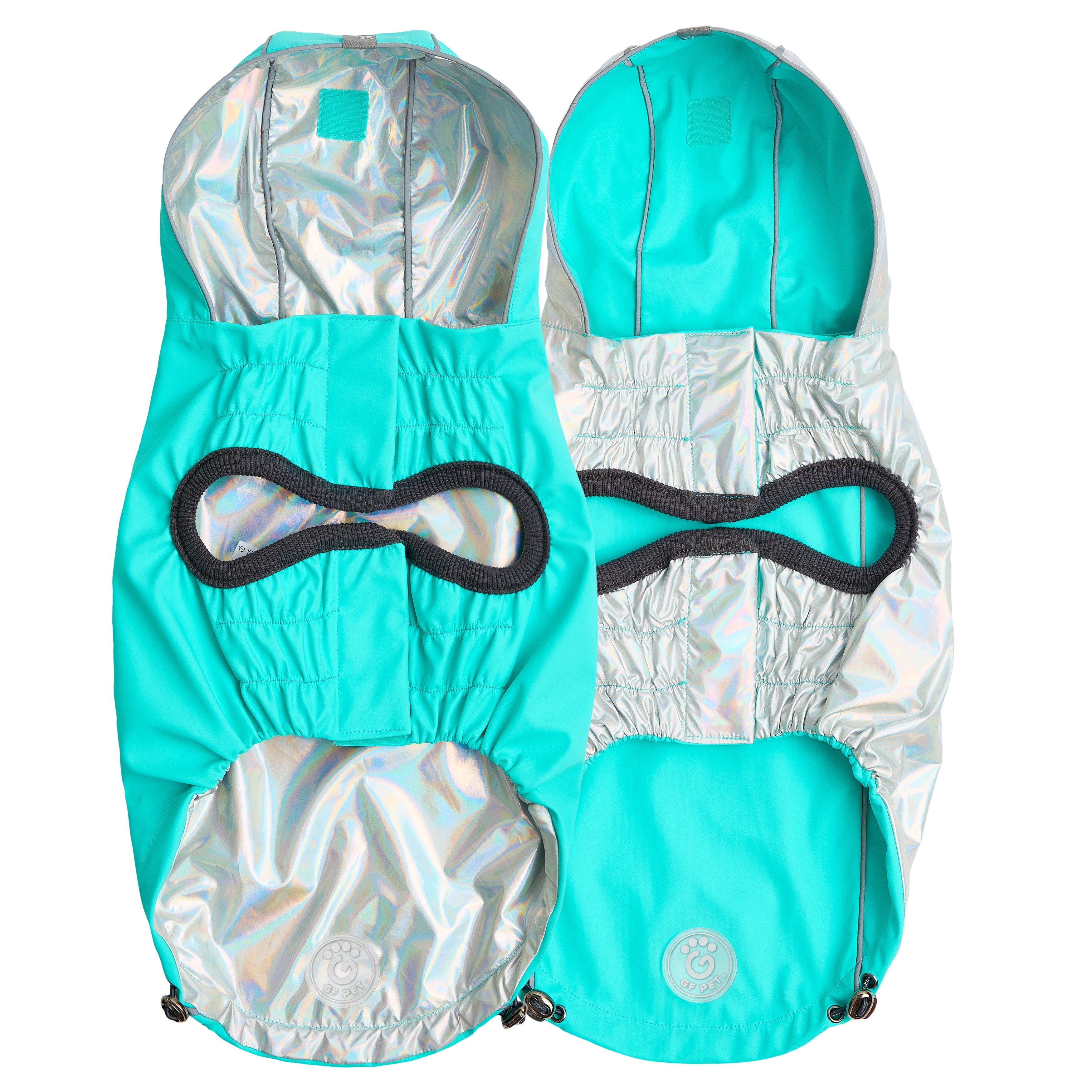 GF PET® Reversible Raincoat - Neon Aqua with Iridescent