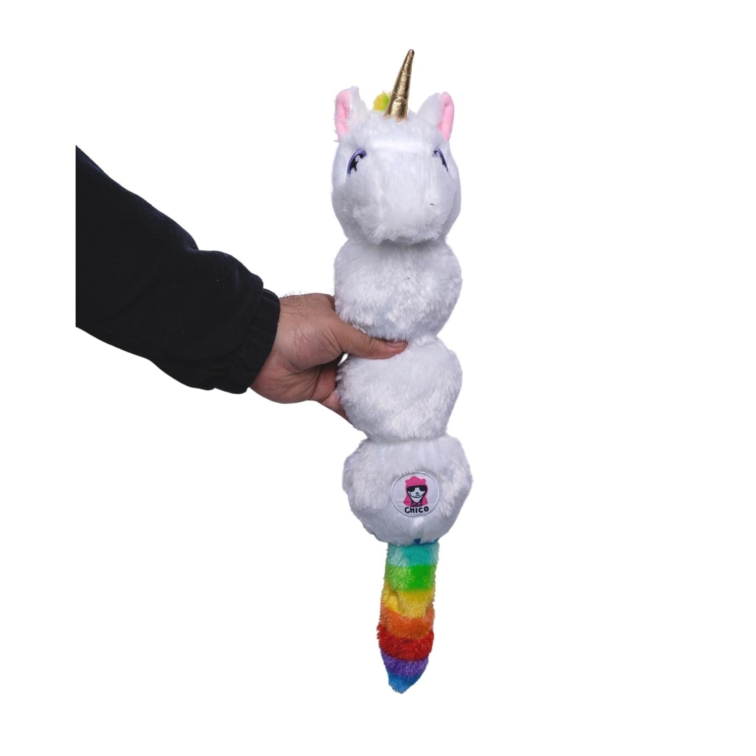 Colorful Unicorn Magical Creature Plush Dog Toy – with Squeaker & Crinkle Paper for Fun Play
