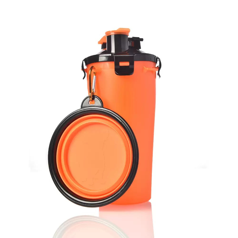 Milou & Lumi Portable Pet Travel Water and Food Bottle with Extra Bowl