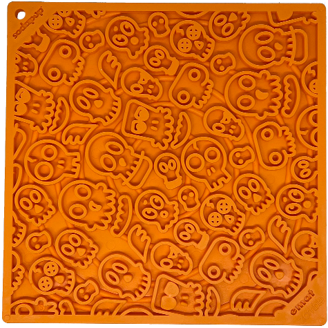 SodaPup® Zombie eMat - Enrichment Lick Mat for Dogs and Cats | Halloween Skull Design