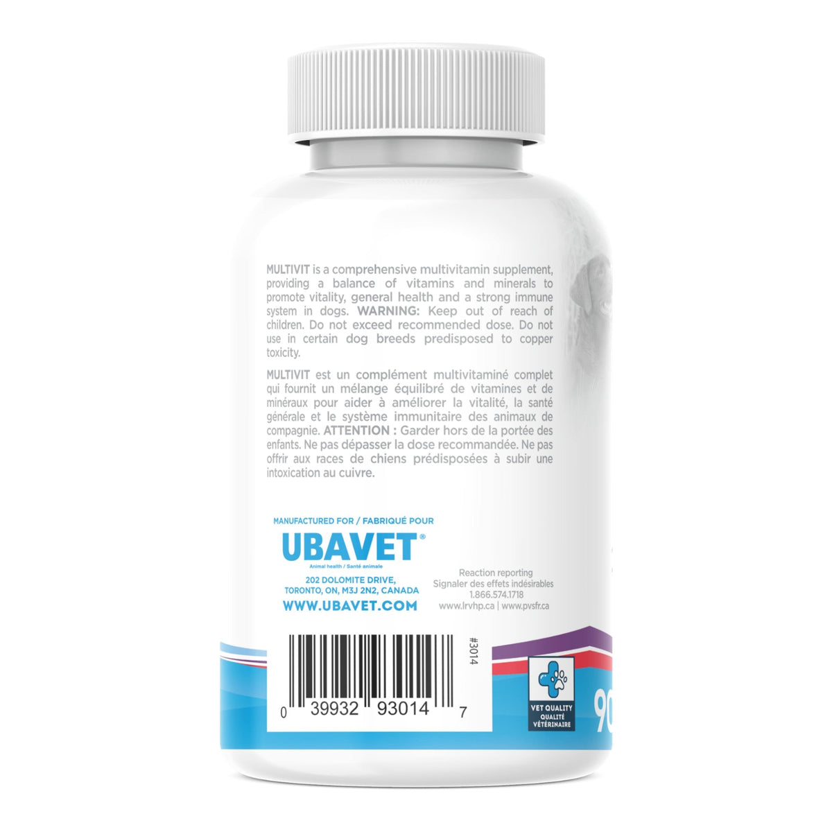 UBAVET MULTIVIT Daily Vitamin and Mineral Tablet for Dogs