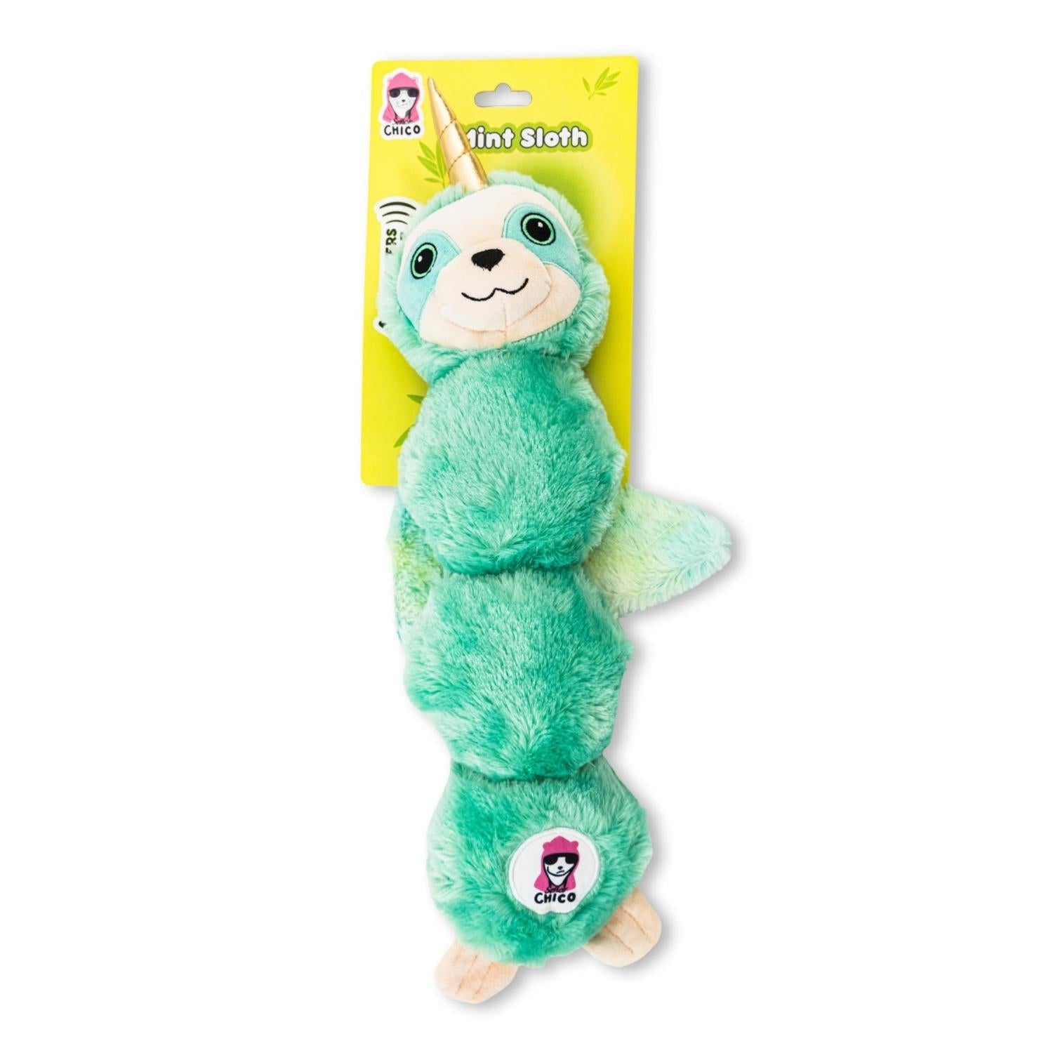 Mystical Mint Winged Sloth Plush Dog Toy