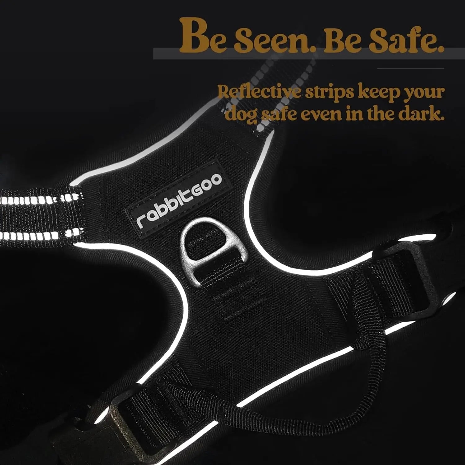 No-Pull Reflective Dog Harness, Heavy-Duty Oxford, Adjustable