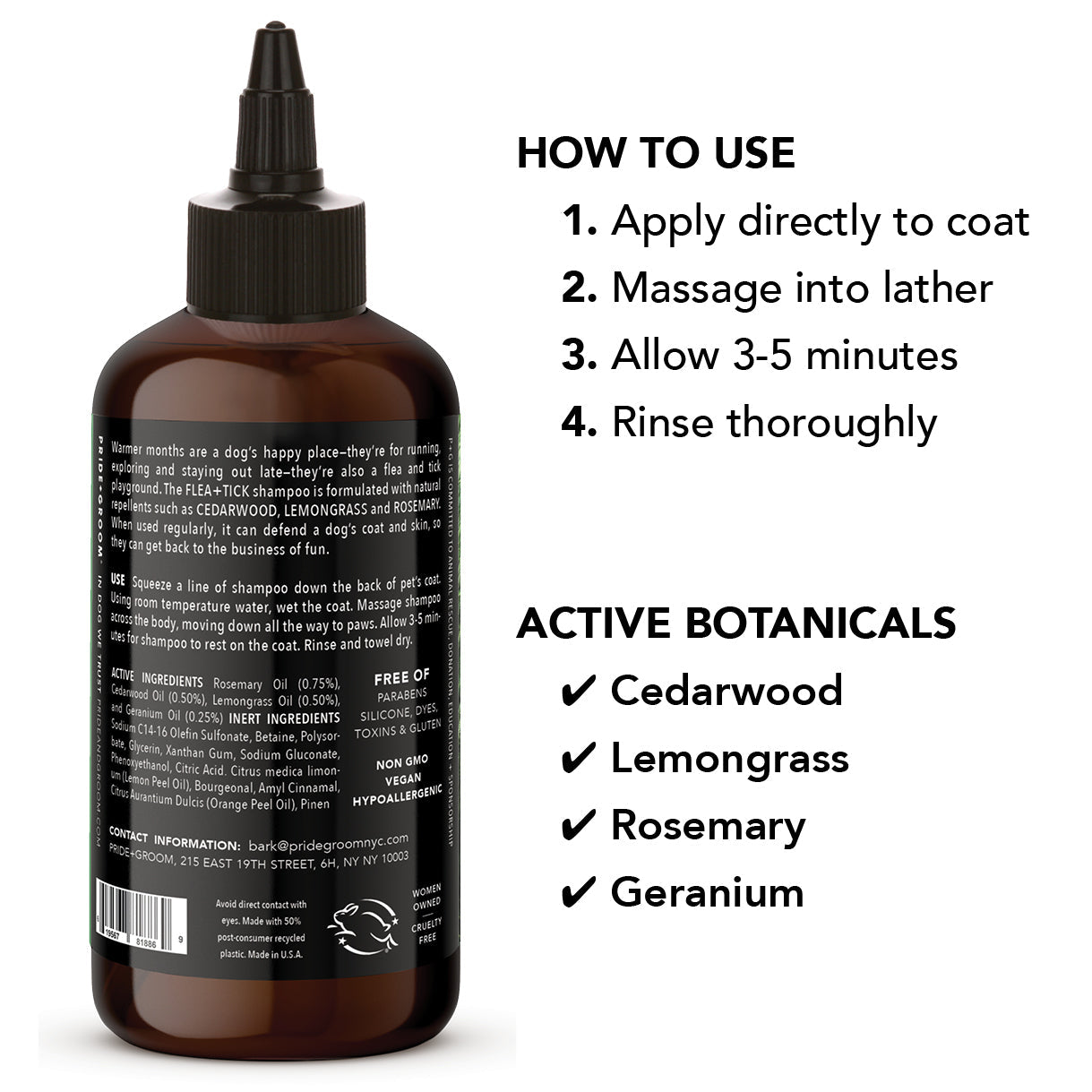 PRIDE + GROOM FLEA + TICK SHAMPOO