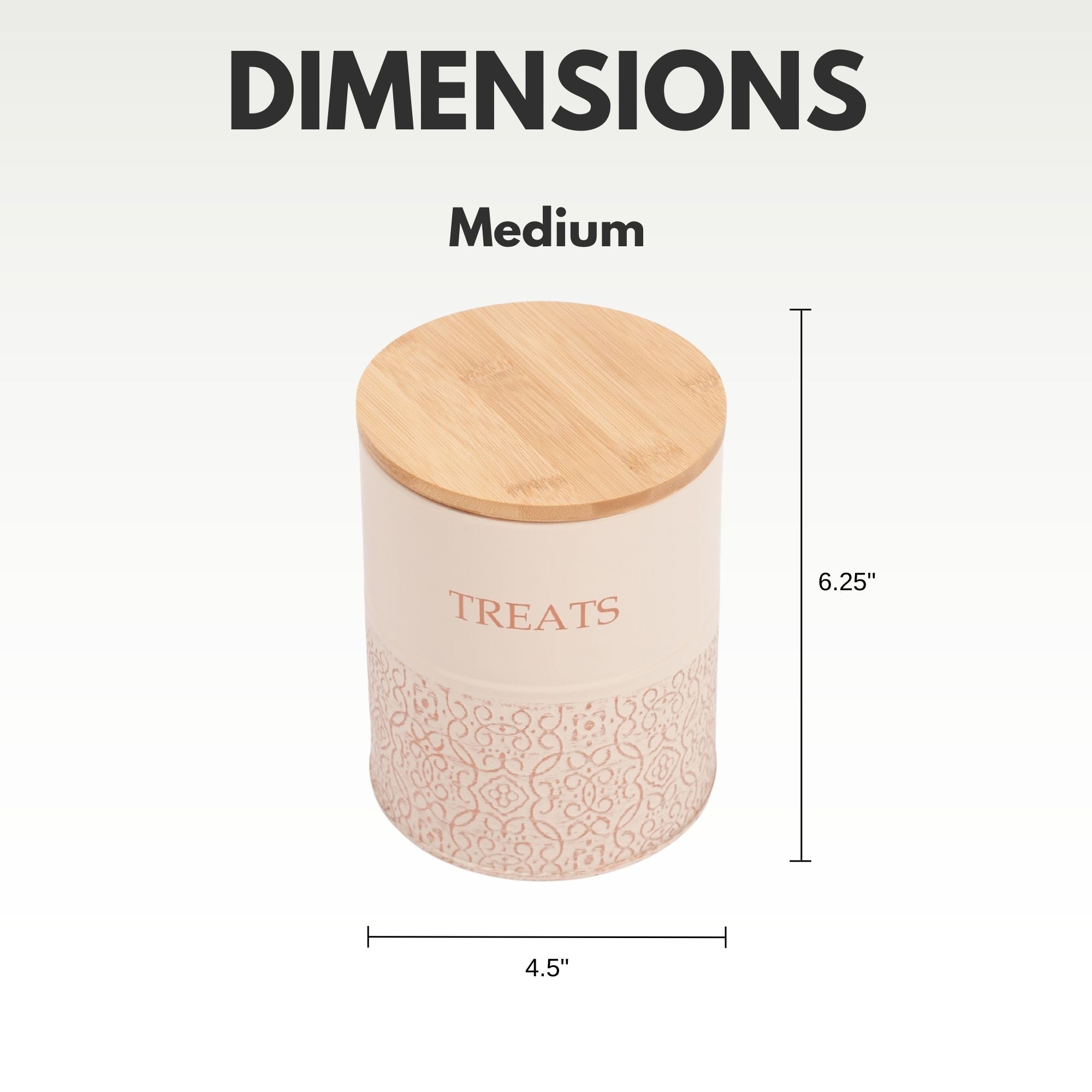 Country Living Dog Treat Canisters - Set of 2 Carbon Steel Jars with Bamboo Lids – White Swan