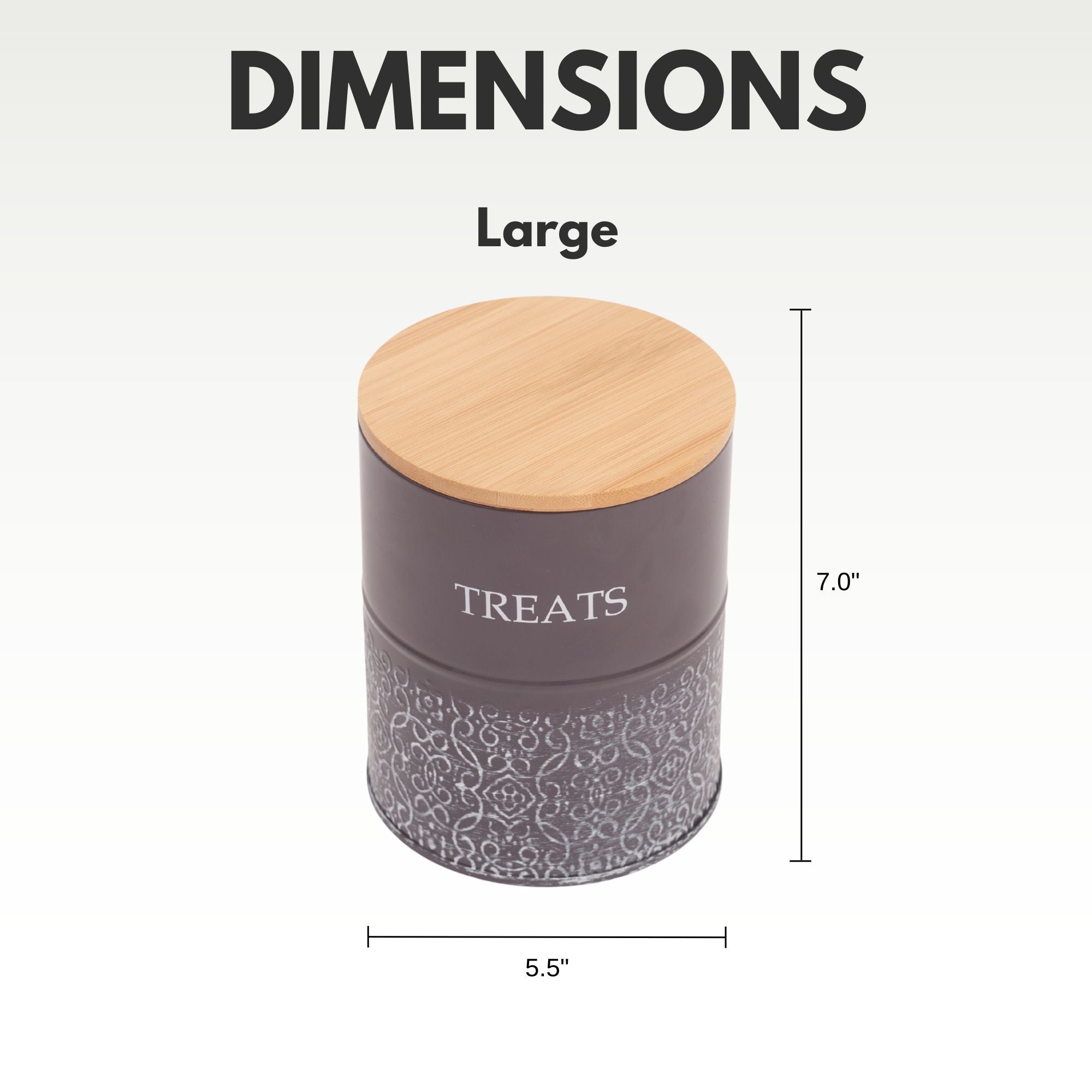 Country Living Dog Treat Canisters - Set of 2 Volcanic Gray