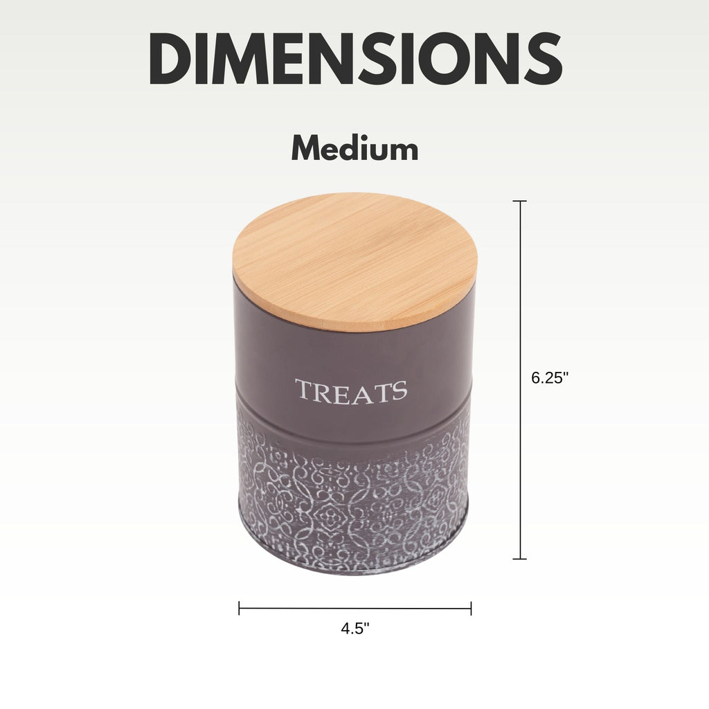 Country Living Dog Treat Canisters - Set of 2 Volcanic Gray