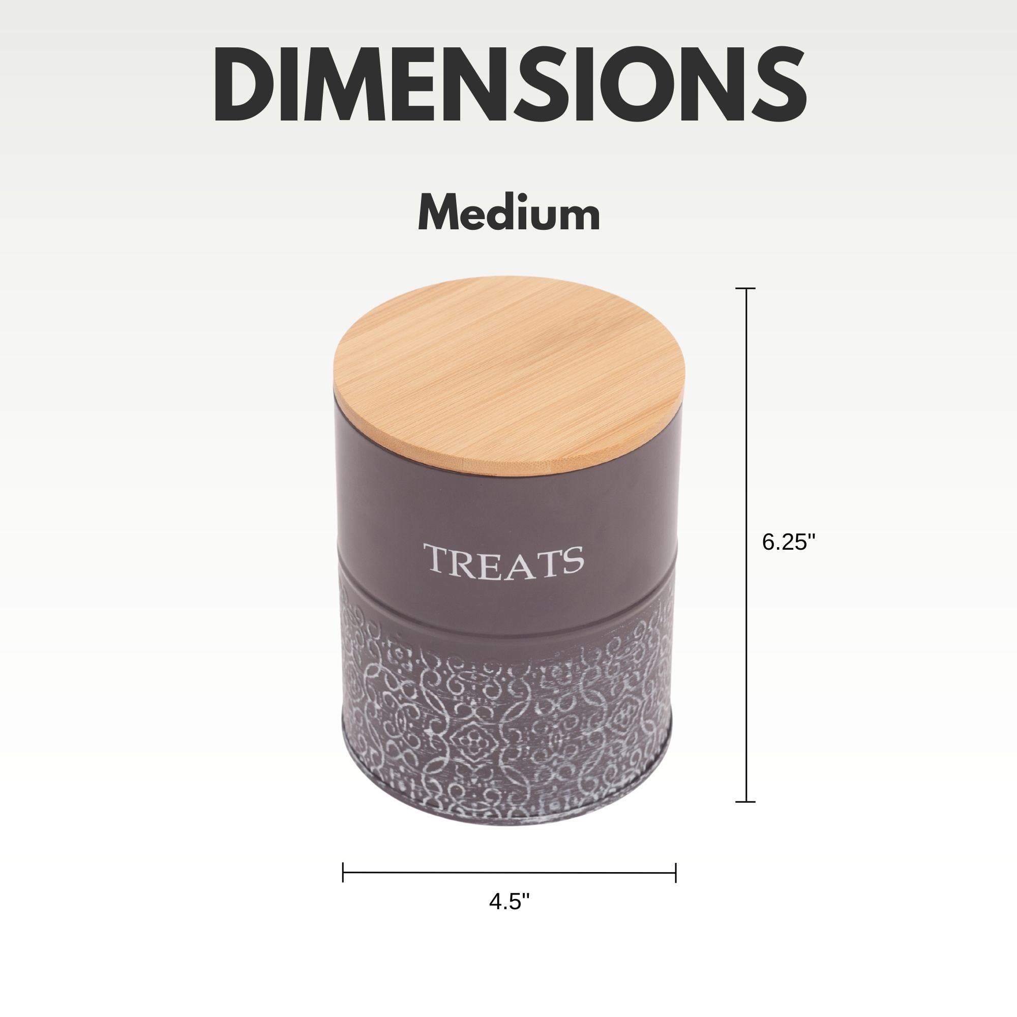 Country Living Dog Treat Canisters - Set of 2 Volcanic Gray