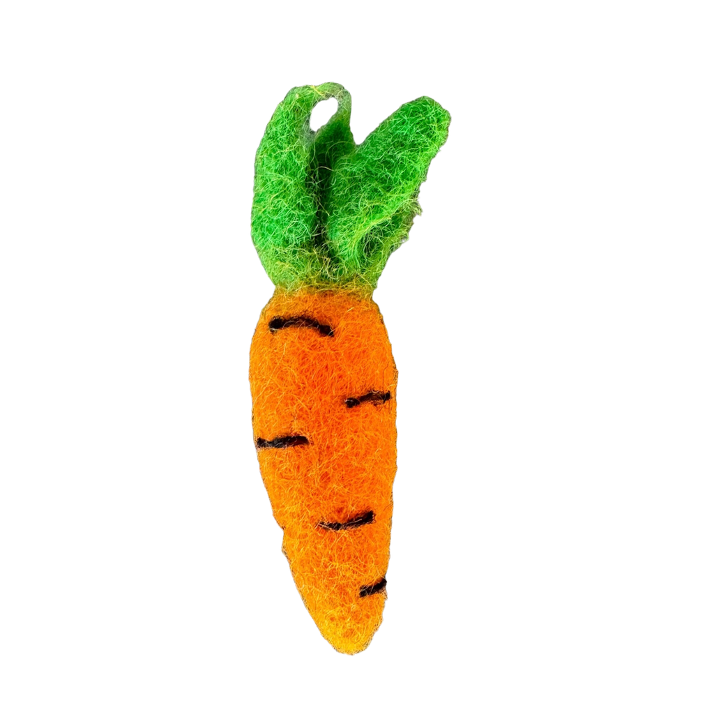 Felted Carrot Cat Toy