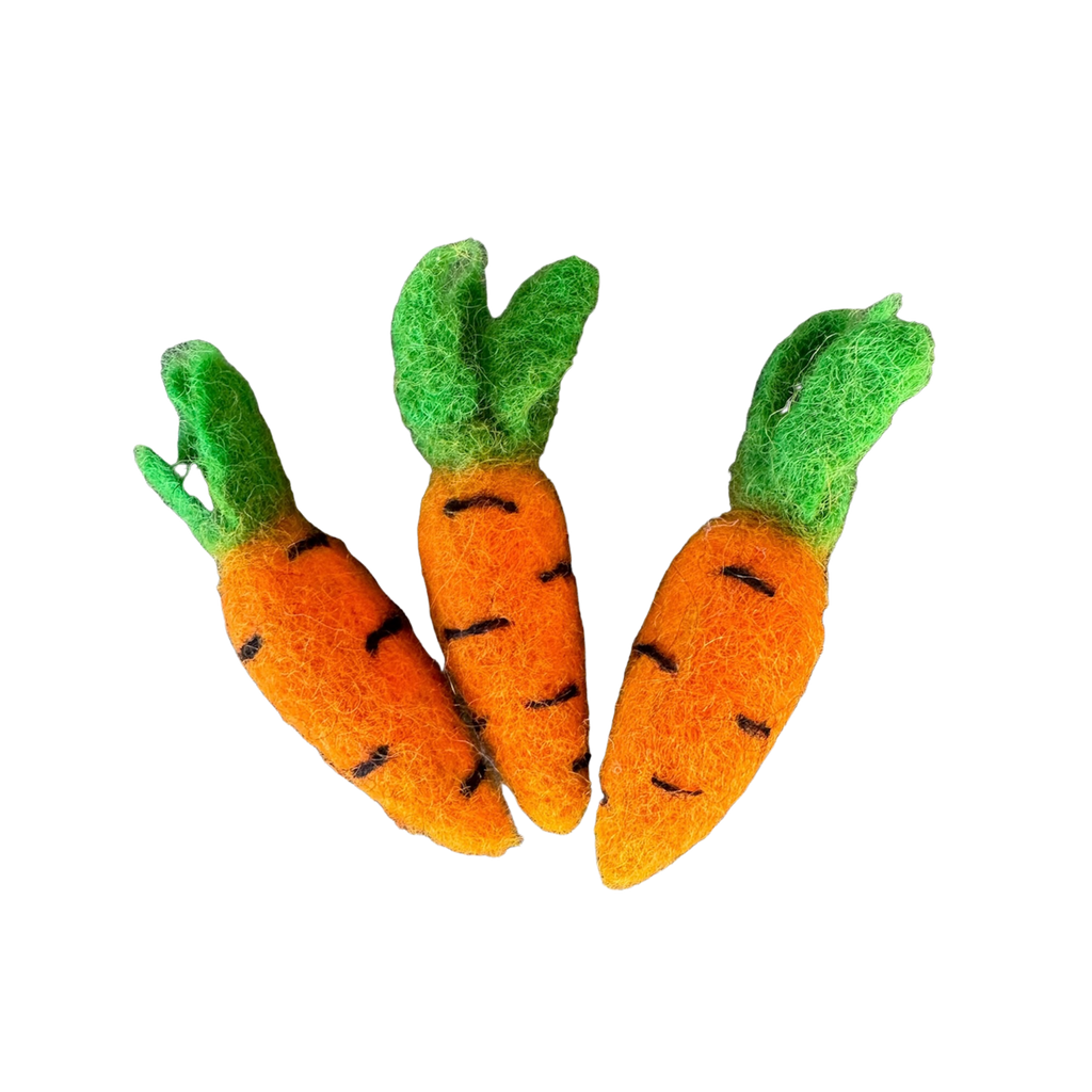 Felted Carrot Cat Toy