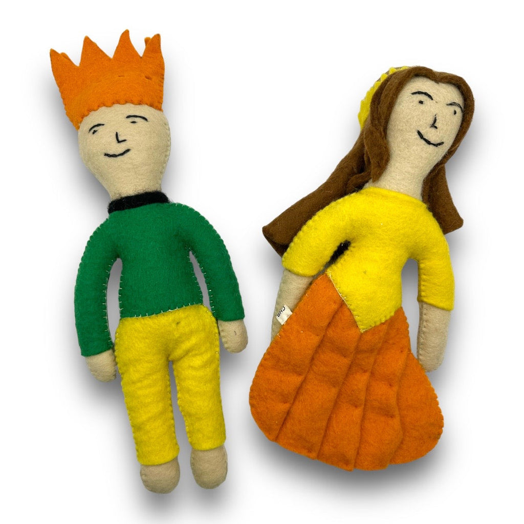 Come Here Buddy Prince and Princess Felt Dog Toys