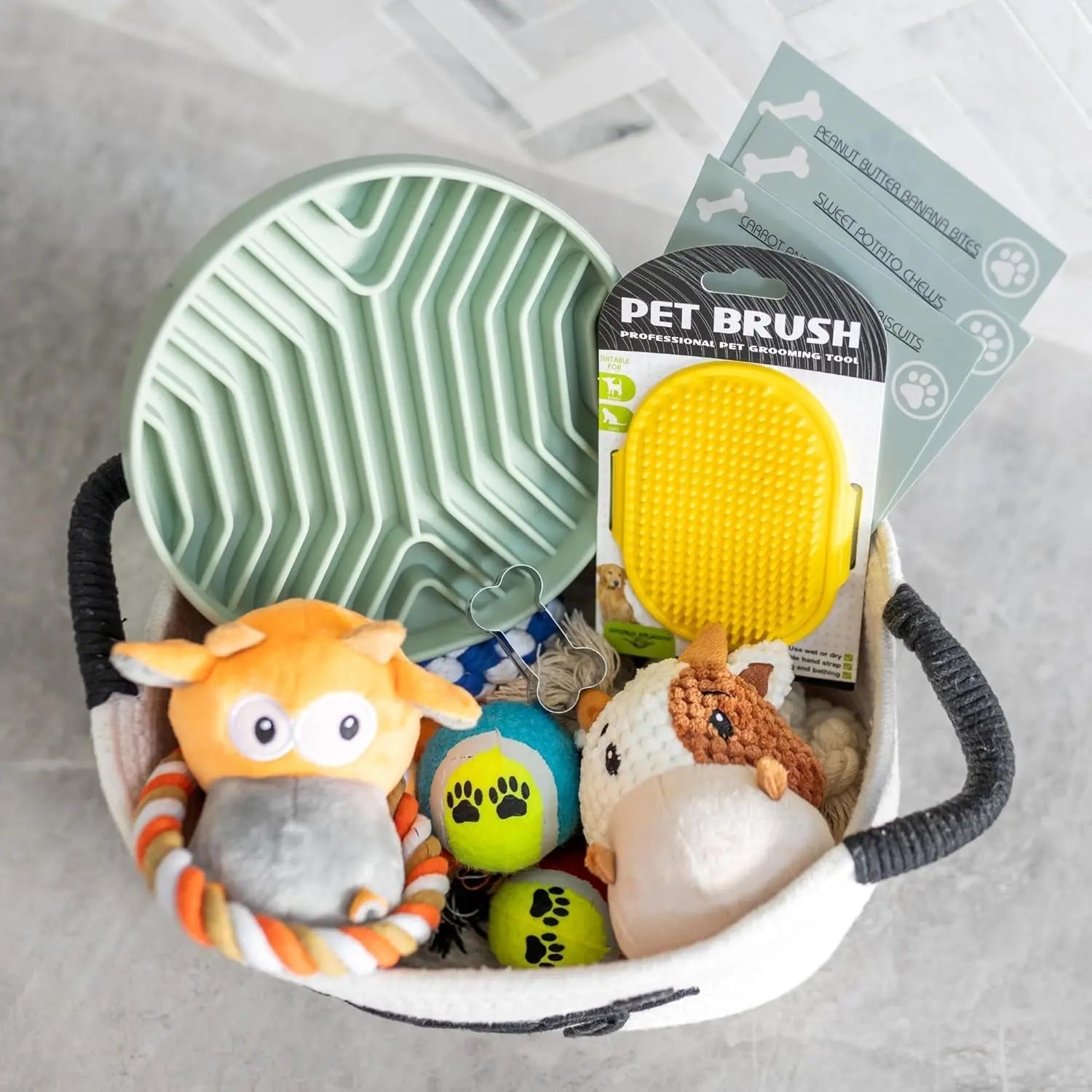 Puppy Gift Basket – Dog Starter Kit & Birthday Toy Set
