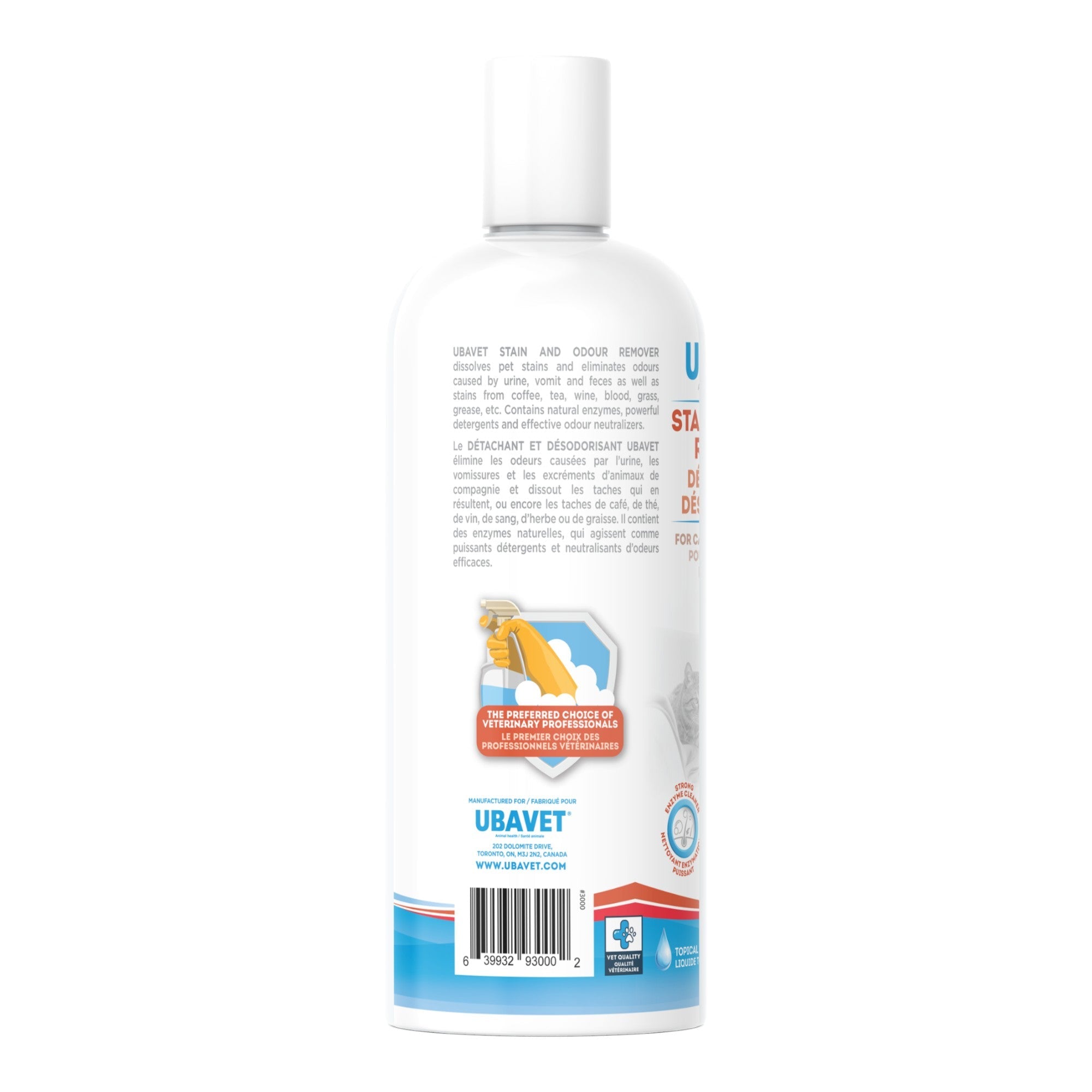 UBAVET Stain and Odor Remover for Dogs & Cats – Powerful Enzyme Cleaner