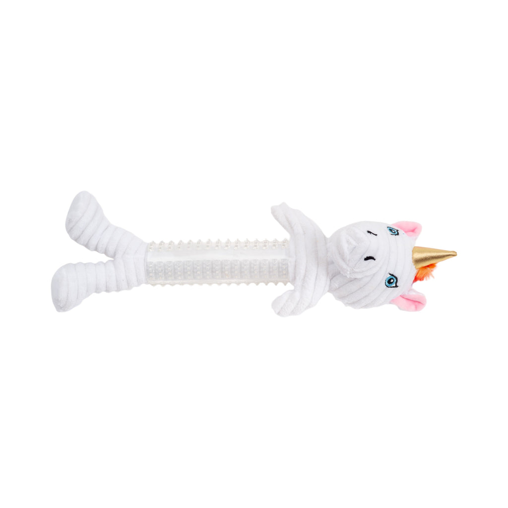 Country Living Thermoplastic Rubber Skinny Unicorn Corduroy Plush Dog Toy