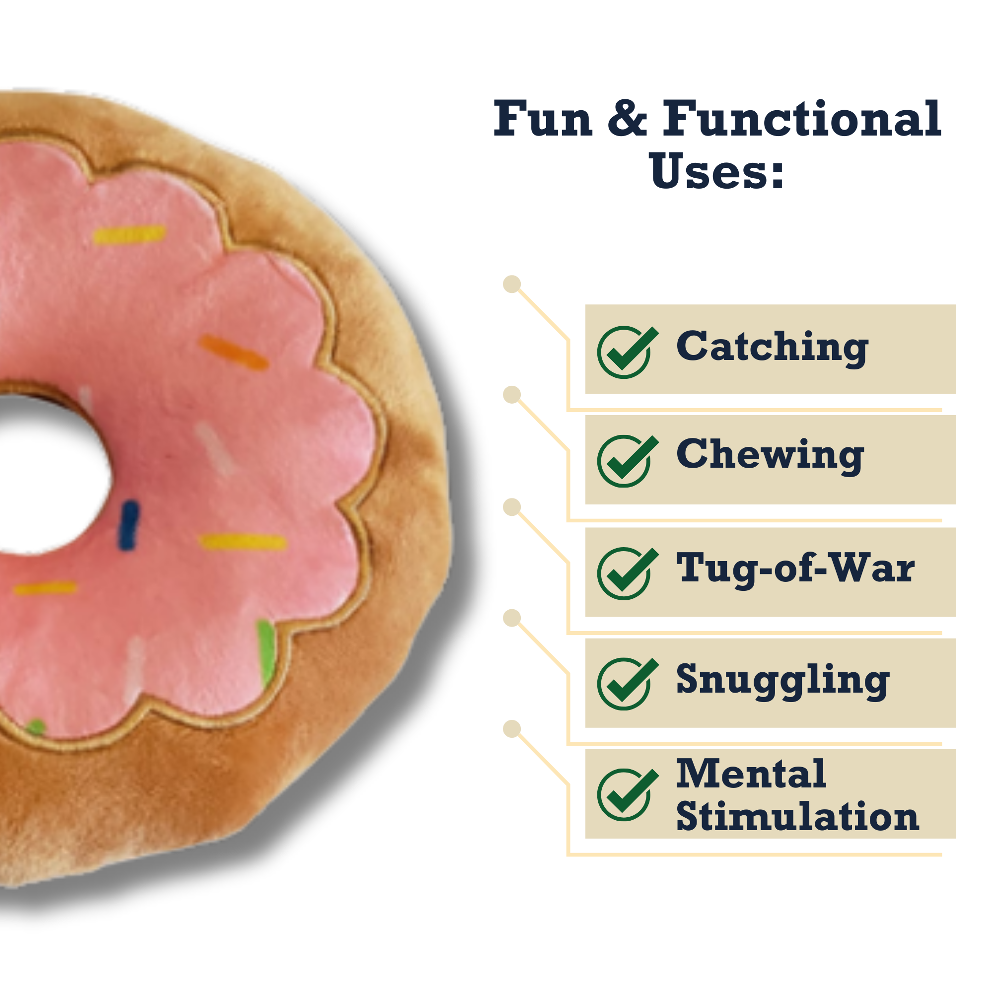 Donut Plush Dog Toy – Soft, Chewy and Cuddly