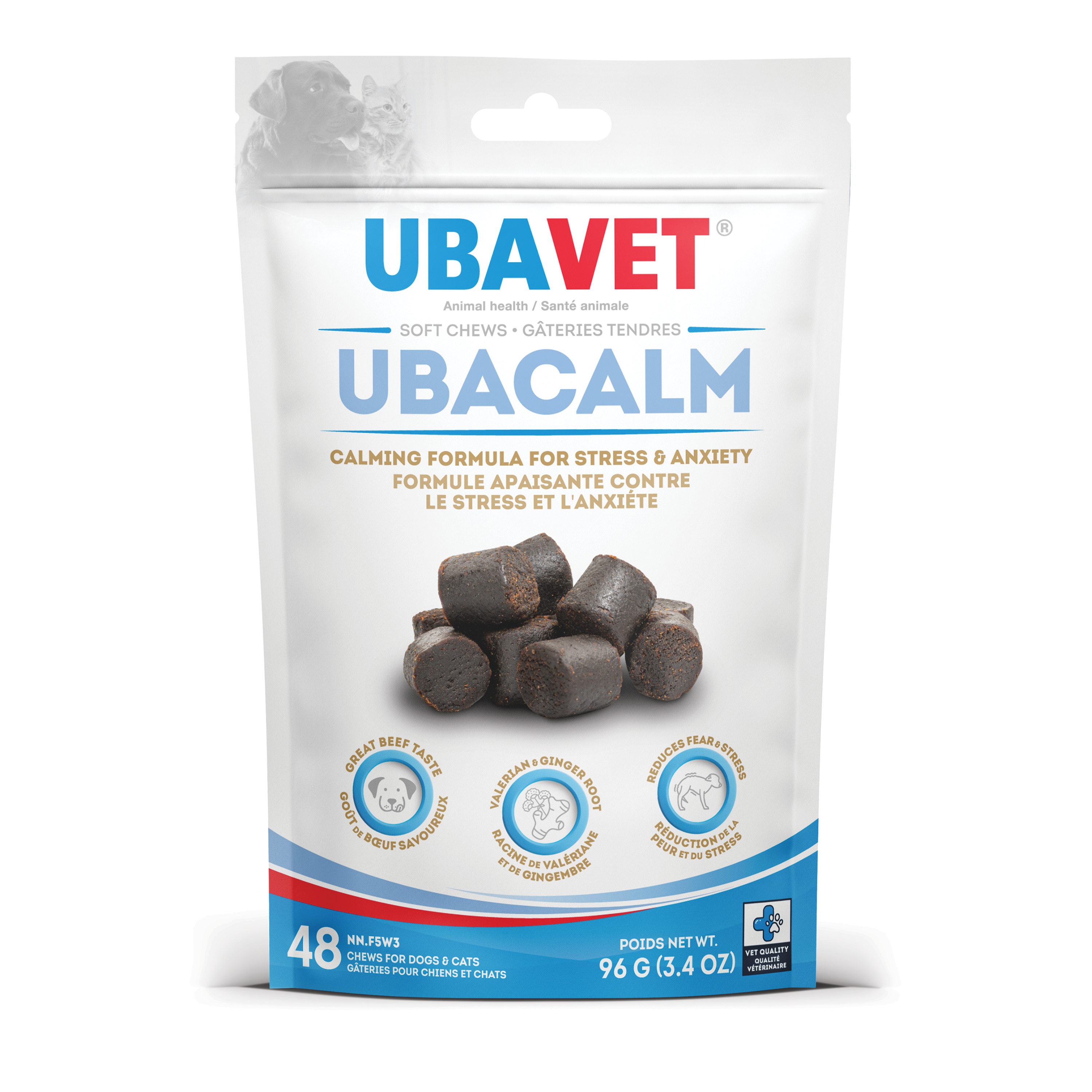 UBAVET Ubacalm Calming and Stress Relief Soft Dog and Cat Chews
